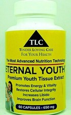 YOUNG TISSUE EXTRACT TLC ETERNAL YOUTH 650mg 60 Caps  ANTI AGING FORMULA -POTENT picture