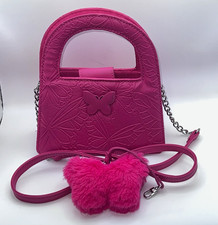 Luv Betsey by Betsey Johnson Pink Butterfly Embossed Satchel Top Handle Charm picture