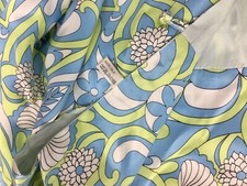 Authentic Woo Shanghai Luxury 100% Silk Scarf Pastel Green Blue Spring Easter picture