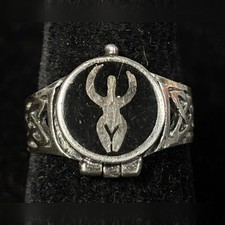 Sterling Silver Fertility Goddess Locket Ring Size 8 picture