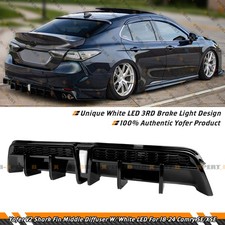 For 18-2024 Camry Yofer V2 Gloss Black Rear Bumper Middle Diffuser W/ White LED picture