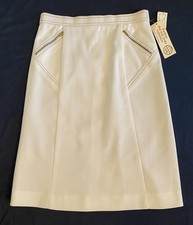 Vintage 70s White A-Line Skirt Graff California Size 12 Pockets Mod New NWT picture