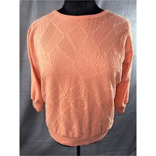 3013-Vicki Wayne Vintage Women's Peach Textured Crewneck Sweater picture