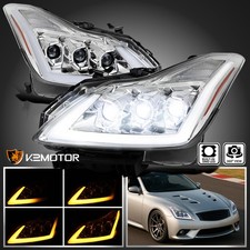 Fits 2008-2015 Infiniti G37 Q60 Coupe Full LED Sequential Projector Headlights picture