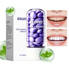 Asuno Teeth Brightening Tablets 30‑Count, Freshen Breath & Remove Tooth Stains picture