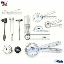 Goniometer Physical Therapy Complete Set W/Bonus Reflex Hammer Including 12,8,6 picture