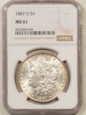 1887-O $1 MORGAN DOLLAR - NGC MS-61 picture