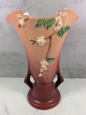Vintage Roseville Pottery Rose Dusty Pink Snowberry 12.5