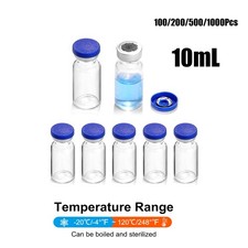 100/200/500/1000Pcs 10ml Glass Vials Clear Headspace vials Lab Vials with Caps picture