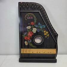 Vintage Jubeltone Konzert Salon Harfe Zither Floral Black West Germany picture