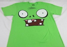 Mens NEW Plants vs. Zombies Lime Green Big Face T-Shirt Size M 2XL picture
