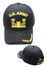 U.S. Army Engineer M775 Mens Cap [Black - Adjustable] picture