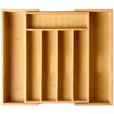 Silverware Organizer Kitchen Drawer Organizer Expandable Bamboo Utensil Holder picture