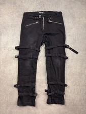 Gothicana by EMP Men’s Bondage Pants Black Straps D-Rings Goth Punk Size 34x34 picture