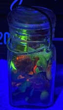 😎1.2 Pounds Of Vintage “Dug” Akro Cullet-Vivid UV-Jar Is Included-Great Mixture picture