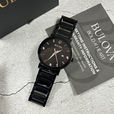 Bulova Futuro Modern 98D144 Black Dial Diamond Calendar Men's Quartz Watch 42mm picture