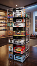 Acrylic Spinning display fits 24 cars  ( compatible M2 Machines  cube) picture