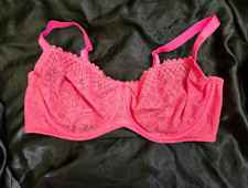 Torrid Curve Unlined Underwire Bra 42DD Pink Floral Lace Sheer Adjustable picture