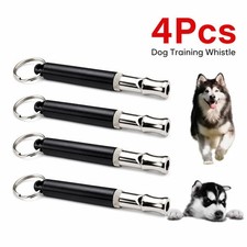 4x Dog Training WHISTLE UltraSonic Obedience Stop Barking Pet Sound Pitch Black picture