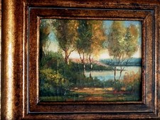 Camille Corot Neo-Classical/Plein-air Landscape Original Frame Gold Seal picture