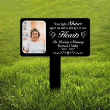 Personalized Acrylic Plaque Stake, Grave Marker Garden, Temporary Grave Marker picture