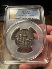 Switzerland 1898 Neuchatel Silver Shooting Medal PCGS SP63 Oversized Holder UNC picture