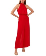 Vince Camuto Women's Halter Tie-Back Wide-Leg Jumpsuit Ultra Red, Size L picture