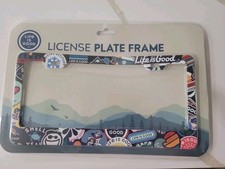 LIFE IS GOOD New Multicolor Stainless Steel License Plate Frame picture