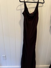 Vintage Tahari floor length 100% silk evening gown with black sequins and beads picture