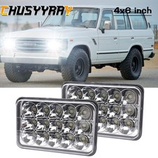 2x 4x6'' LED Headlights Beam Halo for Toyota Land Cruiser 1989-90 Van 1984-89 picture