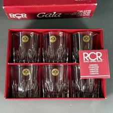 Vintage RCR Royal Crystal Rock Gala Old Fashioned Tumblers Set of 6 - 24% Lead picture