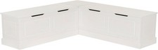 Linon Harris White Solid Pine Backless Nook with Interior Storage picture