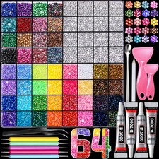 YGDZ 64 Grids Bedazzling Kit, 40000Pcs Jelly Resin Rhinestones for Diamond Ar... picture