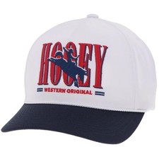 HOOEY Youth Wild Ride Trucker Hat White Navy Red Adjustable Cowboy Cap picture
