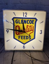 Vintage Glencoe Quality Seeds Lighted Clock Farm Agriculture Advertising Sign￼ picture