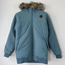 Womens Burton Snowboarding Insulated Grey Fur Hooded Parka Jacket - Small picture