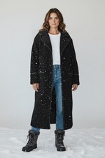 $298 Ugg Women's Sema Uggfluff Teddy Sherpa Black Coat Size Large picture