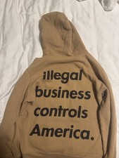Supreme “Illegal Business Controls America” Hoodie Beige Size M  picture