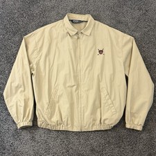 Vintage Polo Ralph Lauren Golf Jacket Embroidered Crest Size Large 90s Beige picture