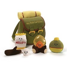Baby GUND My First Campout Stuffed Plush Toy Backpack Fire Sounds WORKS VIDEO picture