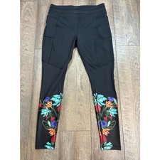 Calia by Carrier Underwood Vibrant Floral Black Leggings Large picture