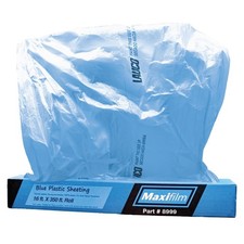MAXIFILM 16ft x 350ft Roll of Blue Overspray Paintable Masking Plastic Sheeti. picture