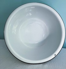 🔴 Enamelware Deep Wash Basin White 14.5