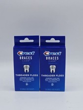 Crest Braces Care Threader Floss | 30 Single-Use Packets Per Box ( 2 Pack ) Rare picture
