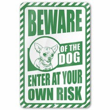 Beware of Dog Chihuahua Aluminum Sign picture