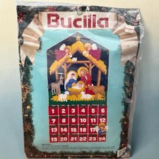 Bucilla Felt Nativity Christmas Advent Calendar Kit Manger Jesus Vintage 82959 picture