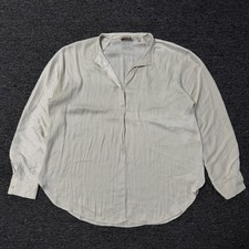 Women’s Elie Tahari White Casual Relaxed Boho Button Up Blouse Top Sz  L picture