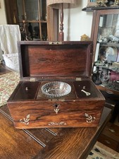 c.1870 Georgian Wood Tea Caddy , inlaid mother of pearl  picture