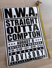 VTG NWA  (1988) STREET POSTER RARE RAP HIP HOP COMPTON - 24” X 36” PROMO RP picture