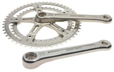 Sugino Super Mighty Crankset 8 Speed 170mm Silver 52/42 NOS NEW Vintage picture